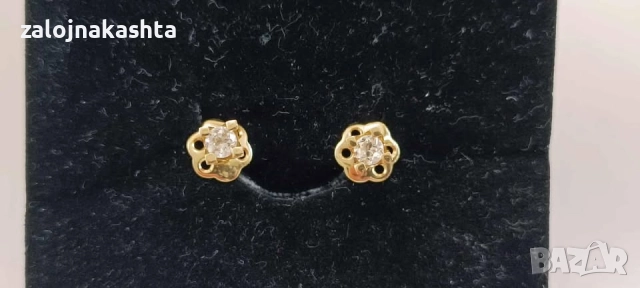 Златни обеци с Брилянти-2,11гр/14кр
