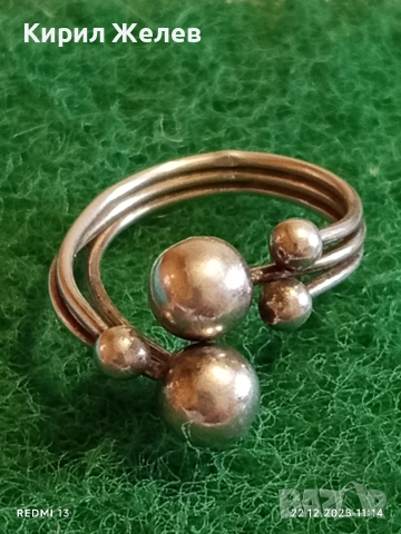Сребърен пръстен модерен и абстрактен вид майсторска изработка 52489, снимка 3 - Пръстени - 52872901