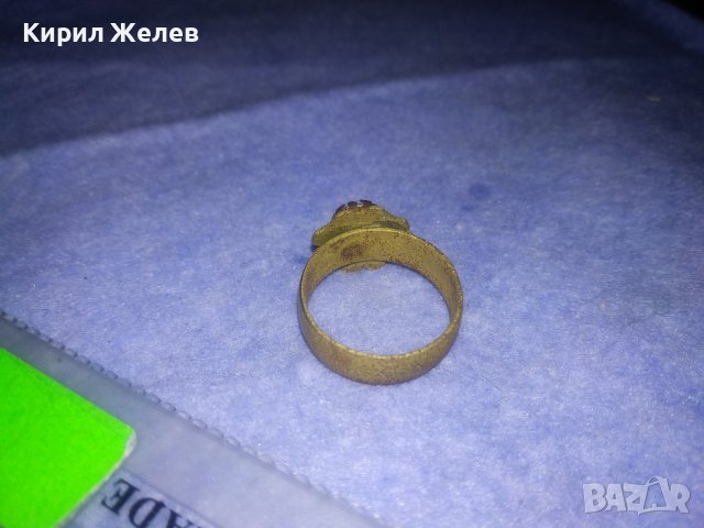 СТАРИНЕН СКЪПОЦЕН ФЛОРАЛЕН БРОНЗОВ РЕТРО ПРЪСТЕН - ЦВЕТЕ РЪЧНО ОРНАМЕНТИРАН с ФАСЕТИРАН ГРАНАТ 36617, снимка 14 - Антикварни и старинни предмети - 39723265
