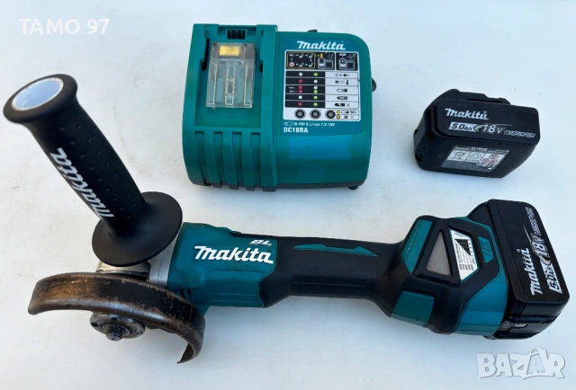 Makita DGA511 - Безчетков ъглошлайф с потенциометър 2x18V 5.0Ah