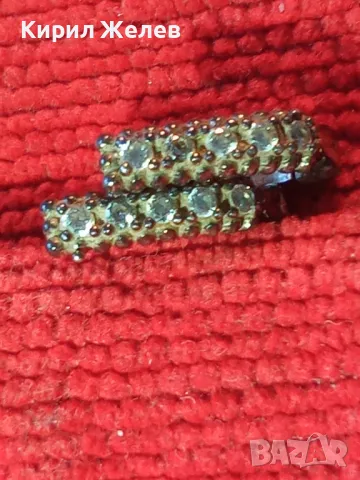 СТАРИ СКЪПОЦЕННИ АНГЛИЙСКИ СРЕБЪРНИ ОБЕЦИ СРЕБРО 925 с БЛЕСТЯЩИ ФАСЕТИРАНИ ЦИРКОНИ 32092, снимка 11 - Обеци - 49682571