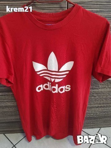 Adidas Trefoil мъжка  червена тениска номер s., снимка 6 - Тениски - 37316042