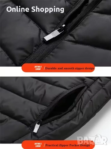 Самозатопляща USB жилетка с 15 зони на затопляне, загряващ елек, електрическа, снимка 2 - Други - 52791500