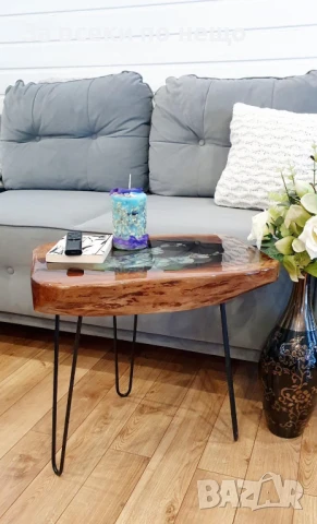 Ръчно Изработена Помощна Маса С Крака Тип Фима, снимка 2 - Маси - 50479322