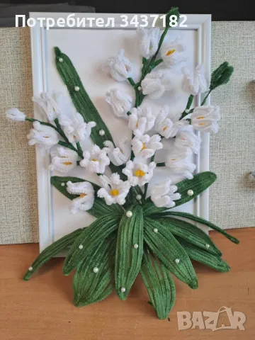 Плетени цветя , снимка 7 - Изкуствени цветя - 48998591