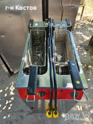 Фритюрник на база професионален на ток трифазен Мощен 2х6kw. 2х10 литра втора употреба , снимка 8 - Обзавеждане на кухня - 50909118