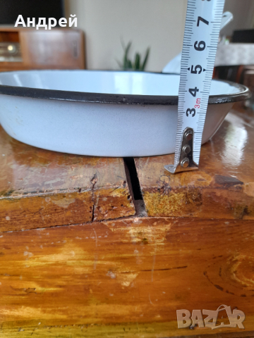 Стар емайлиран тиган #2, снимка 6 - Други ценни предмети - 44864145