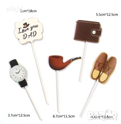  Лила Портфейл часовник обувка I love you Dad сет топери клечки торта украса парти Рожден Ден, снимка 2 - Други - 32879748
