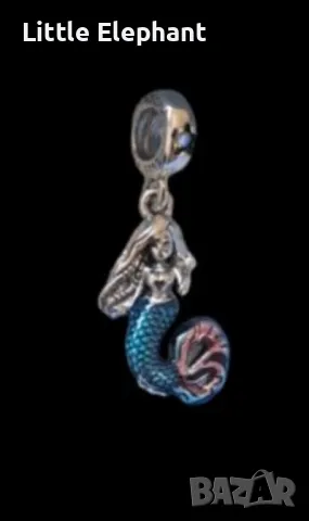 Сребърен висящ елемент Пандора,колекция"Little Mermaid-Ариел"/нов