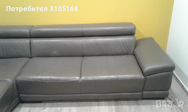 Дизайнерски кожен диван, снимка 5 - Дивани и мека мебел - 53023834