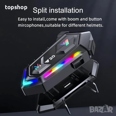 НОВ ИНТЕРКОМ за каска ELIKIDSTO Y20 Intercom интерком, Слушалки за каска, снимка 3 - Аксесоари и консумативи - 50555965