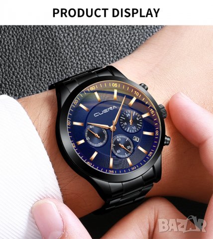 Модерен мъжки часовник стилен стрелки метална каишка различни цветове, снимка 5 - Мъжки - 37374528