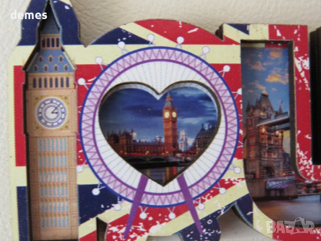 Автентичен 3D магнит от Лондон, Великобритания-I Love UK, снимка 4 - Други ценни предмети - 38486864