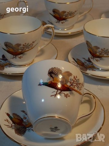 Шест двойни сета за чай английски фин костен порцелан , снимка 2 - Чаши - 40409406