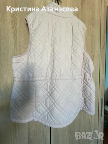 Прекрасен нежнорозов елек – шушляк с пухена подплата, снимка 12 - Елеци - 52500826