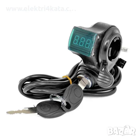 Акселератор (палец) за газта 12V-72V с индикатор и контактен ключ, снимка 2 - Части - 47510462