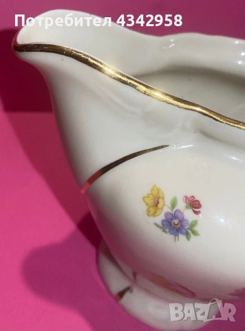🫖 Винтидж порцеланов млечник .1930-1950 г., снимка 5 - Антикварни и старинни предмети - 53456241