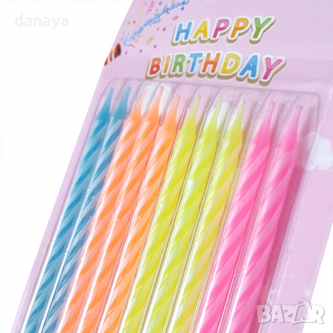 2765 Свещички за рожден ден, 10 броя, 13.5см, снимка 2 - Други - 36568711