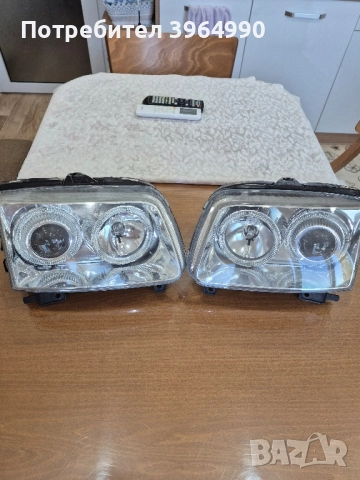 Кристални Оригинални Неразличими от нови фарове с лупа за WV Поло 6N2 1999/2002год , снимка 1