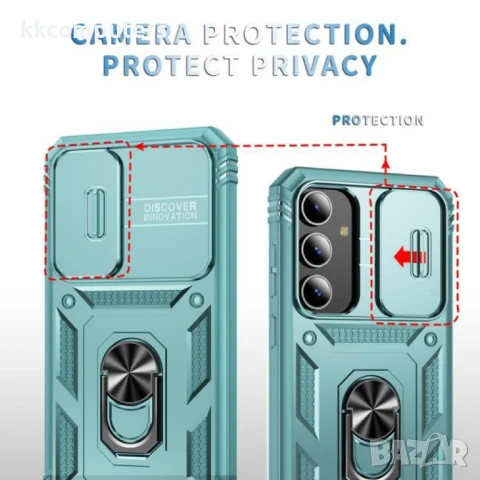 Samsung Galaxy S25+ 5G Удароустойчив Ring Holder/ Sliding Camshield Калъф и Протектор, снимка 6 - Калъфи, кейсове - 51414222