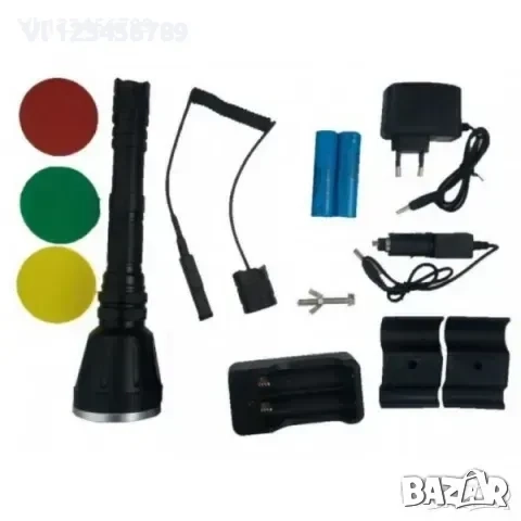 Ловен прожектор BL-Q2888-HUNTING , T6,изнесен спусък, монтажна скоба, 3 филтъра, снимка 3 - Оборудване и аксесоари за оръжия - 52299811