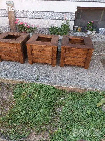 Саксии от дърво, кашпи., снимка 5 - Декорация за дома - 47643108