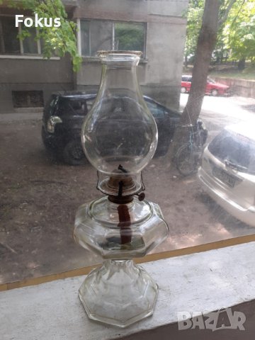 Стъклена газена лампа, снимка 4 - Антикварни и старинни предмети - 40549974