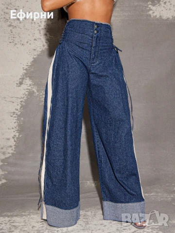 Модерни дънки, Широки дънки, Дънки висока талия, Дънки с кант, снимка 2 - Дънки - 50644398