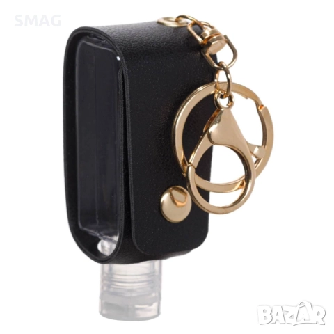 Ключодържател за дезинфектант с кожен калъф, черен 30 мл_1204436