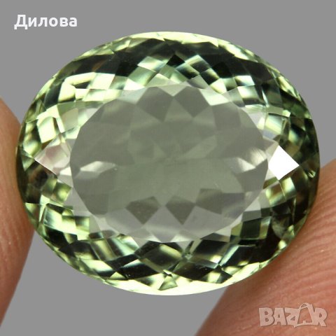 VVS 18.48ct 18x16mm Овално шлифован зелен аметист, снимка 1
