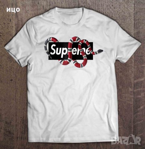 Мъжка тениска Supreme Gucci принт Всички размери, снимка 2 - Тениски - 26947978