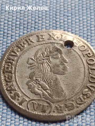 Сребърна монета 6 кройцера 1671г. Леополд първи Кремниц Унгария 13689, снимка 4 - Нумизматика и бонистика - 42970900