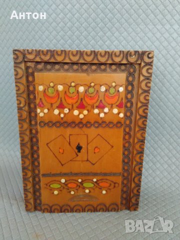 Стара дървена кутия за карти., снимка 5 - Антикварни и старинни предмети - 27158370