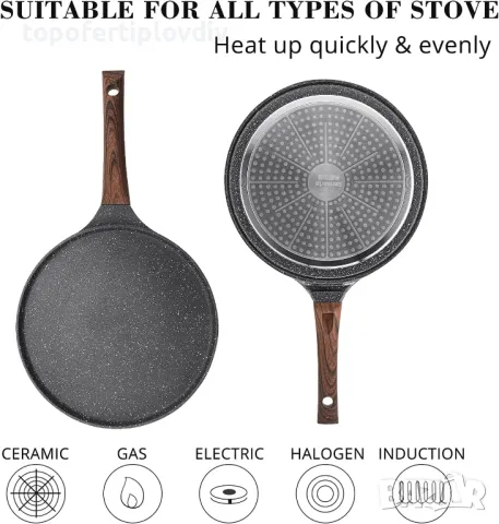 Тиган за палачинки и омлет SENSARTE Non Stick Crepe Pan, снимка 7 - Съдове за готвене - 48251108