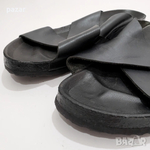 Мъжки Дизайнерски Кожени Джапанки Чехли Естествена Кожа Корк 44-44.5, снимка 5 - Джапанки - 53459079