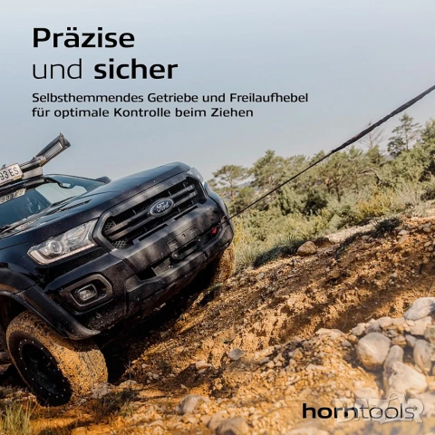 Електрическа лебедка horntools Beta 12V, 900 кг, дистанционно, стоманено въже, снимка 5 - Аксесоари и консумативи - 53295300