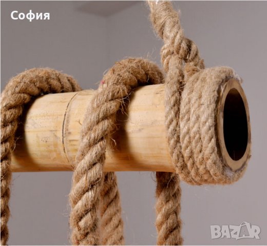🌟Бамбукова електрическа висяща лампа🌟, снимка 2 - Настолни лампи - 43562443