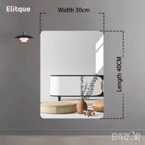 Самозалепващо се акрилно огледало Овал / Правоъгълник, снимка 2 - Други стоки за дома - 53127728