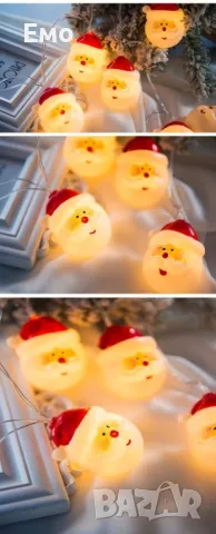 Коледна украса: Светещи LED Лампички с Дядо Коледа SD19, снимка 3 - Лед осветление - 48008278