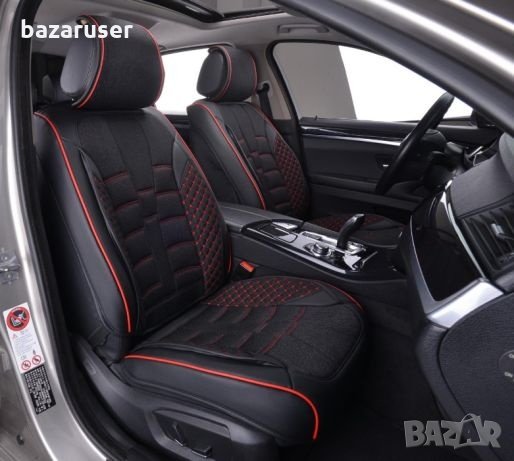 К-т Черна Текстилна Тапицерия(Калъфи за Седалки) Подходящ за всички автомобили, снимка 4 - Аксесоари и консумативи - 33228828