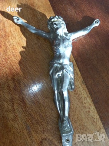Посребрен старинен Исус, снимка 3 - Икони - 43541925