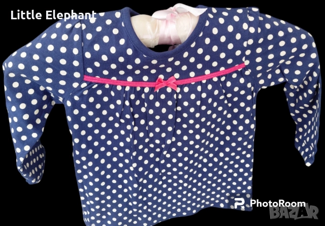 Блузка с дълъг ръкав за момиченце на 18-24 месеца,точки"Little points",Англия/нова