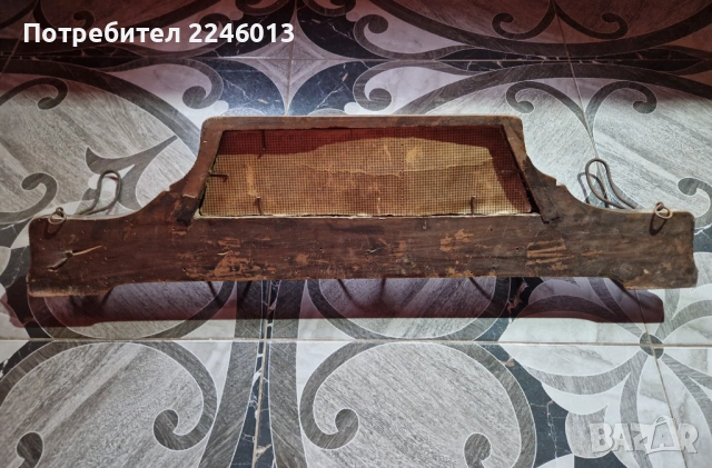 Старинна антична закачалка с огледалце, снимка 3 - Антикварни и старинни предмети - 53238299