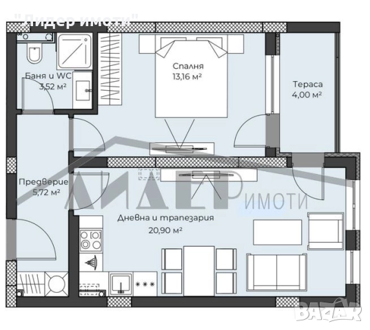 2-стаен в нова луксозна сграда до АГ "Селена", снимка 8 - Апартаменти - 52232517