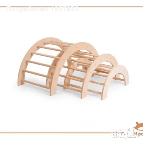 Детски дървени катерушки на Пиклер триъгълни арки и пързалки