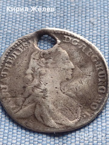 Сребърна монета 1/4 талер 1742г. Мария Терезия Хал Австрия 74621, снимка 3 - Нумизматика и бонистика - 42983988