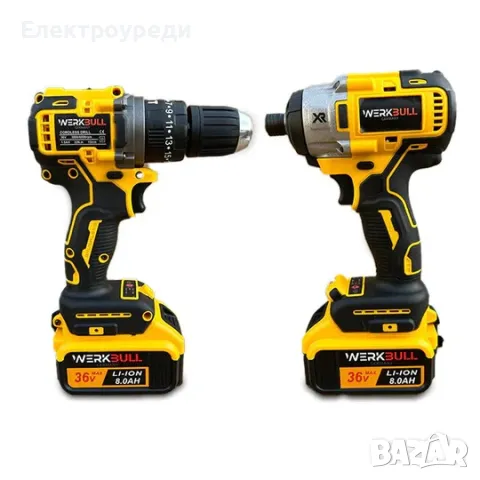 Немски Акумулаторни Безчеткови Импакт и Винтоверт 36V 8AH в куфар WerkBull, снимка 2 - Винтоверти - 47627259