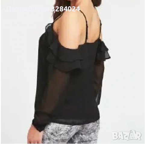 Нова черна блуза на #Guess, снимка 2 - Блузи с дълъг ръкав и пуловери - 38435404