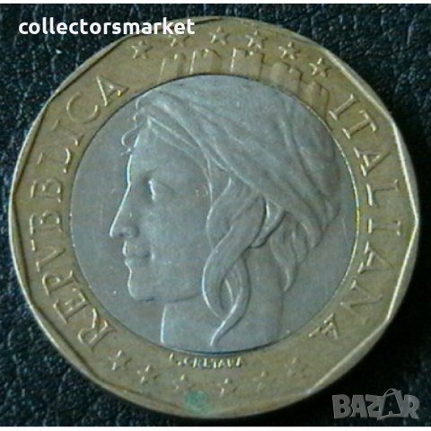 1000 лири 1997, Италия, снимка 2 - Нумизматика и бонистика - 34631220