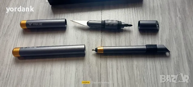 EDC комплект алуминиеви нож, отвертка и химикалка True